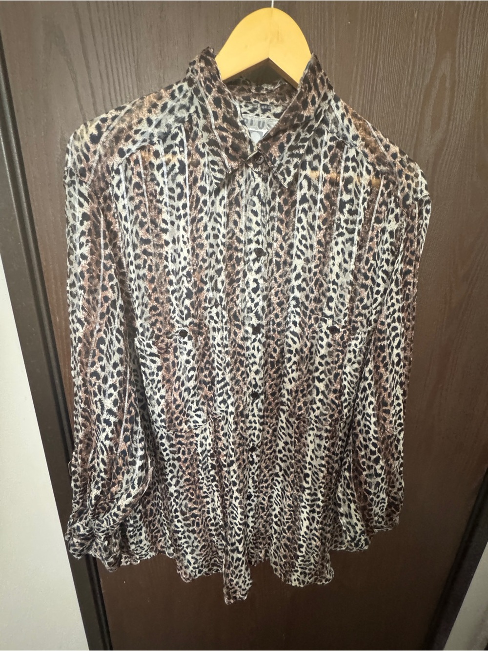 Leopard Print Button-Up Shirt